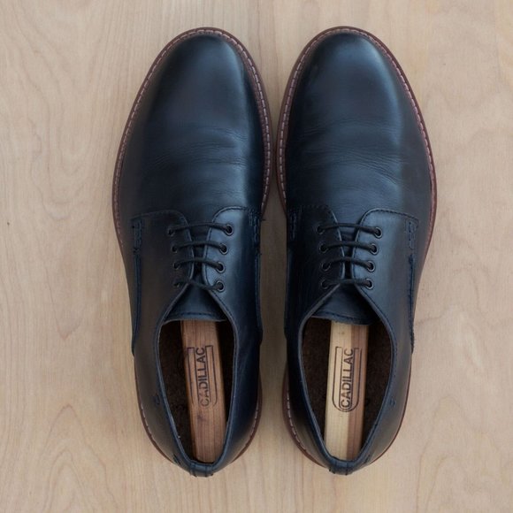 Clarks Navy Blue Grimsby Way Oxford TOR England Cork insoles Size 9M